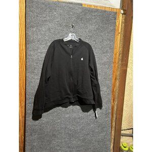 Apple Sweatshirt Mens XL Black Full Zip Relaxed Fit Made USA Logo Crewneck